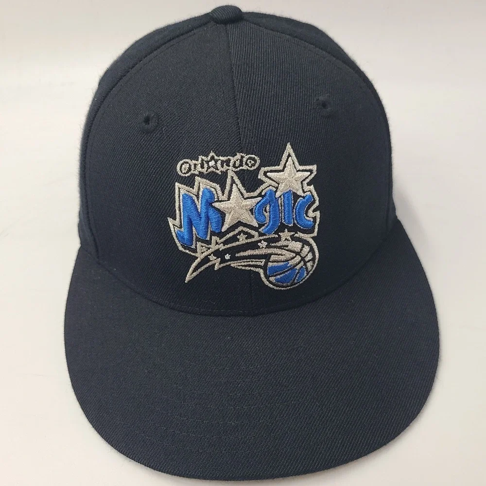 Orlando Magic Hat Fitted 7 Adidas Black Wool Flat Brim NBA Casual Everyday Wear